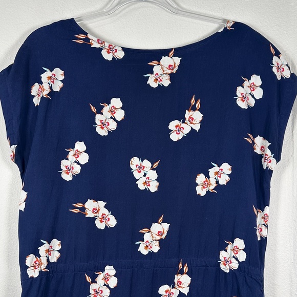 Patagonia June Lake Dress Women’s M Navy Blue Floral Organic Cotton Casual Shift - Picture 7 of 8